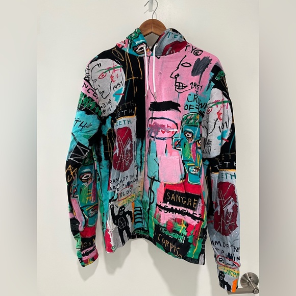 Jean-Michel Basquiat "In Italian" Hoodie x Rome Pays Off - Unisex Adult Medium - Picture 1 of 11